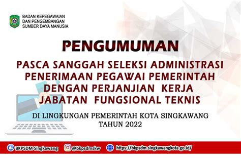 Infopublik Pengumuman Pasca Sanggah Seleksi Administrasi Pppk