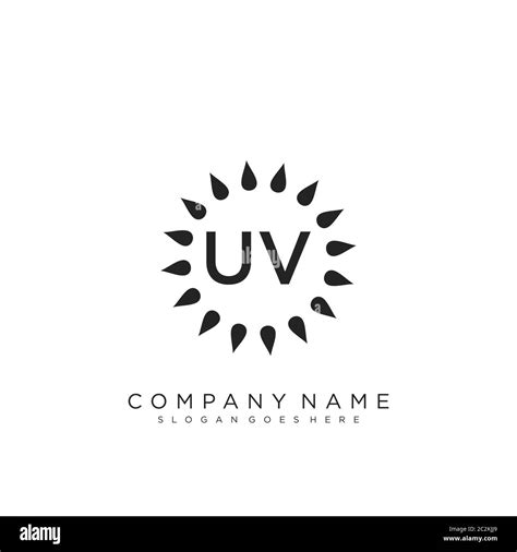 Initial Letter UV Beauty Handwriting Logo Vector Stock Vector Image