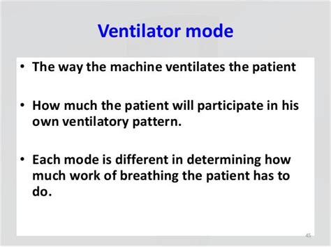 Ventilator Modes Chart - Minga