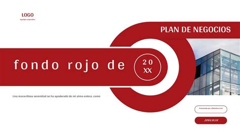 Plan De Negocios En Esquema De Color Rojo Presentación Plantilla para