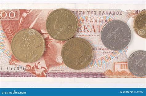 Griechische Drachmen Stockbild Bild Von Bargeld Zugelassen 29242769