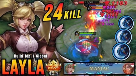 24 Kills MANIAC Layla High Critical Damage ONE SHOT DELETE