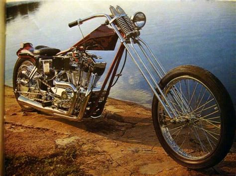 Motorcycle Custom Chopper With Raked Front End And Coffin Prism Tank