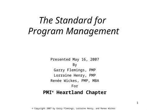 PPT Standard For Program Mgmt DOKUMEN TIPS