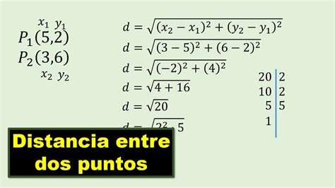 Fórmula De Distancia Entre Dos Puntos Ejercicios Youtube