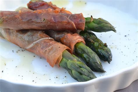 Eet Lekker Gegrilde Groene Asperges Met Parmaham