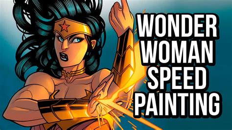 Wonder Woman Time Lapse Painting A Photoshop Comic Coloring Tutorial