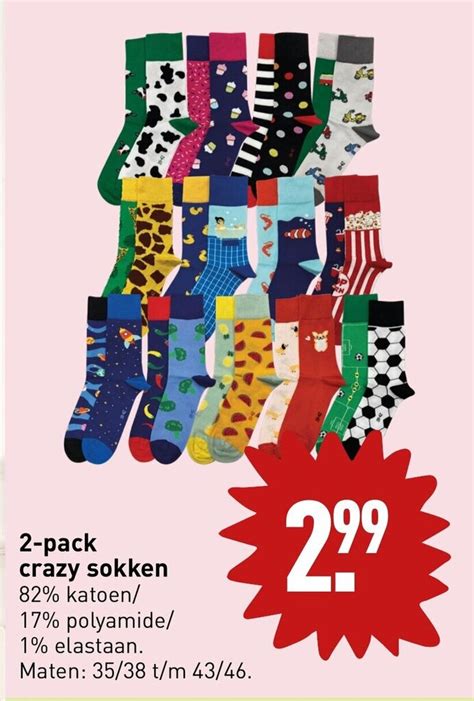 2 Pack Crazy Sokken Aanbieding Bij ALDI