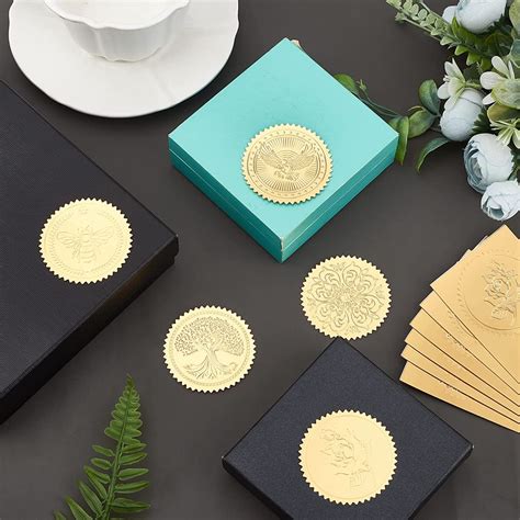 Gold Foil Certificate Seals Outstranding Excellence Self Adhesive Gold Stickers For Envelopes