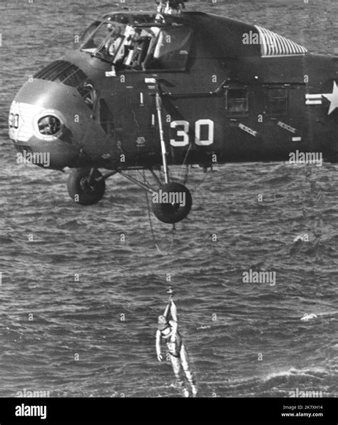 Gus Grissom Is Hoisted To Safety Following The Sinking Of Liberty Bell