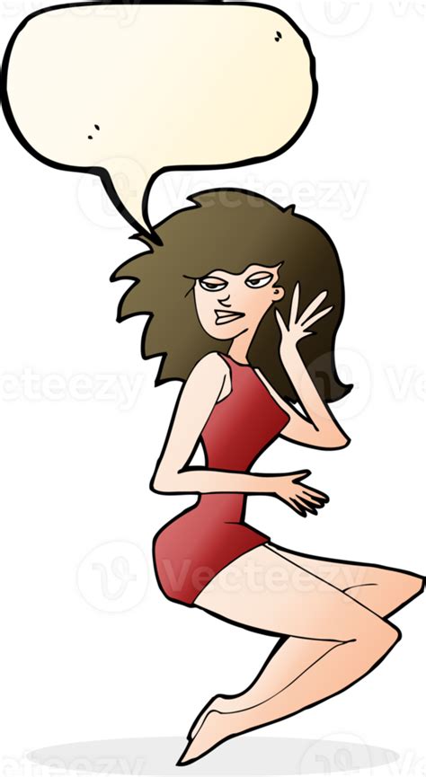 Cartoon Sexy Woman With Speech Bubble 45080356 Png