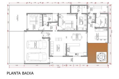 Planta de casa 2 quartos para terreno de 12x20 Projeto incrível