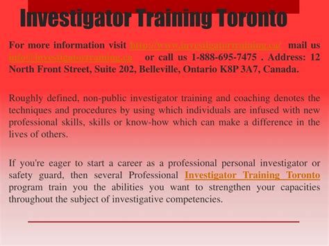 PPT - Investigator Training Toronto PowerPoint Presentation, free ...