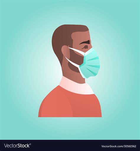 Man Wearing Protective Mask Against Corona Virus Vector Image