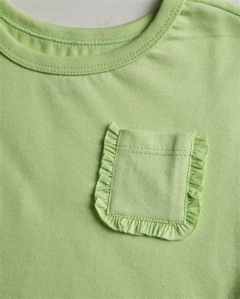 Riachuelo Camiseta Infantil Bolso Babados A Verde Verde