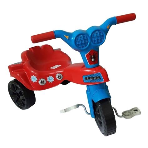 Velotrol Infantil Triciclo Menino Vermelho E Azul Spider Kepler