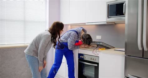 Stove Appliance Maintenance and Repair Stock Image - Image of appliance ...