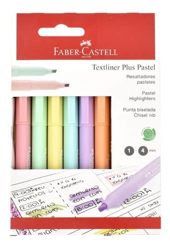 Set 6 Destacadores Faber castell Textliner Plus Pastel Cuotas sin interés