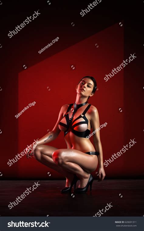 Beautiful Naked Woman Posing Sexy Lingerie Stock Photo 620691311
