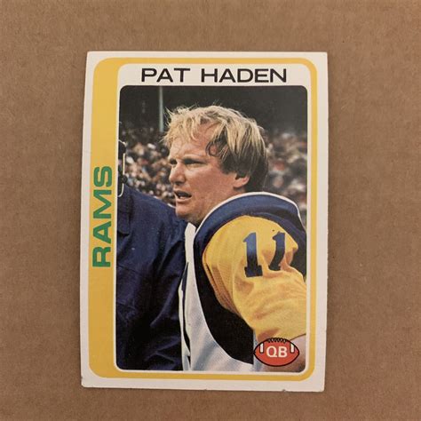 1978 Topps Pat Haden 346 Los Angeles Rams Football Card NFL LA EBay