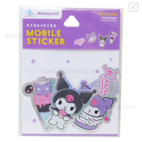 Japan Sanrio Vinyl Deco Glitter Sticker Set Kuromi Sweet Laptop Tablet Kawaii Limited