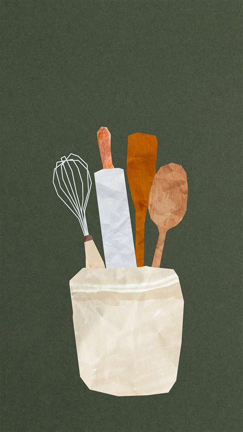 Cute baking tool iPhone wallpaper | Premium Photo Illustration - rawpixel