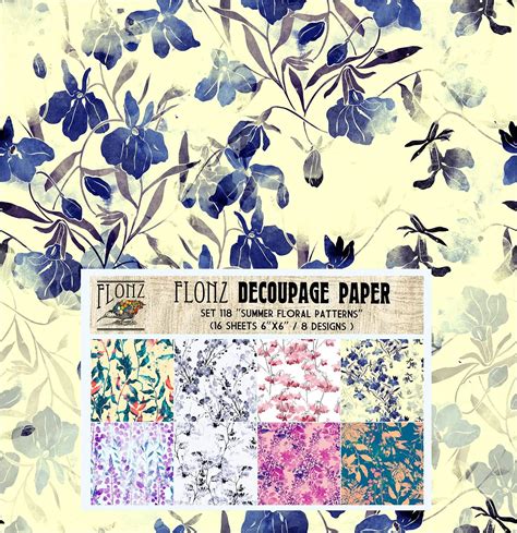 Decoupage Paper Pack Sheets X Summer Flowers Wildflowers Flonz