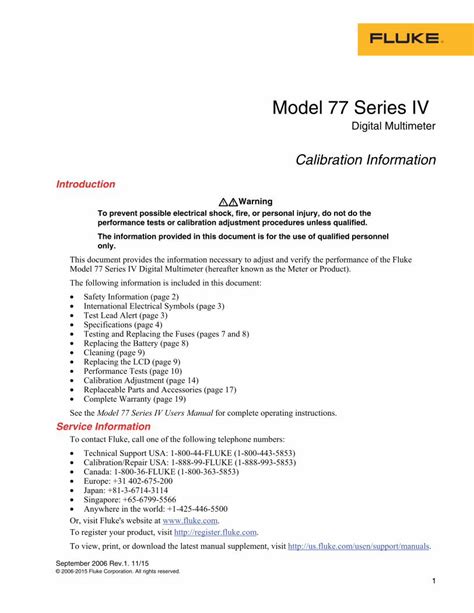 Pdf Model 77 Series Iv Fluke Corporationmodel 77 Series Iv