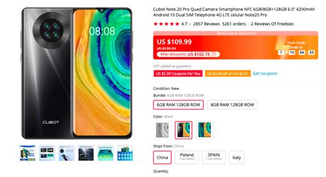 deal  cubot note  pro   original price  gizmochina