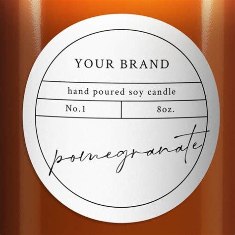 Candle Jar Label Template Printable Minimalist Candle Labels Etsy