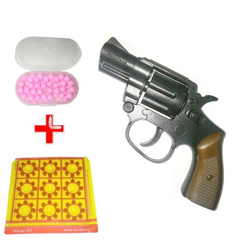 Pistola Revolver Airsoft Bbs Cartela De Espoletas Ramb R