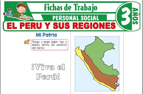 El Perú Y Sus Regiones Para Niños De Tres Años Fichas De Trabajo