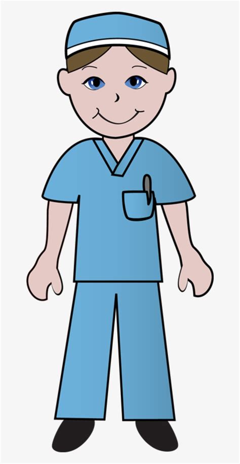 Male Nurse Clipart Png Doctor In Scrubs Clipart Transparent Png The