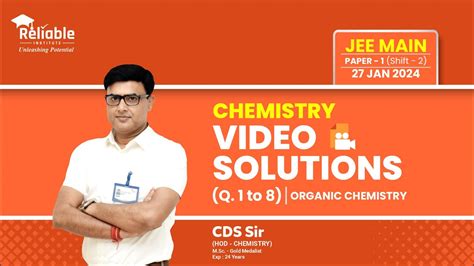 Jee Main 2024 Video Solutions Memory Based 27th Jan Shift 2