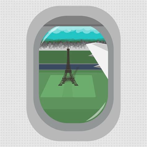 Une Vue Depuis La Fenêtre D un Avion Volant Au dessus De La Tour Eiffel