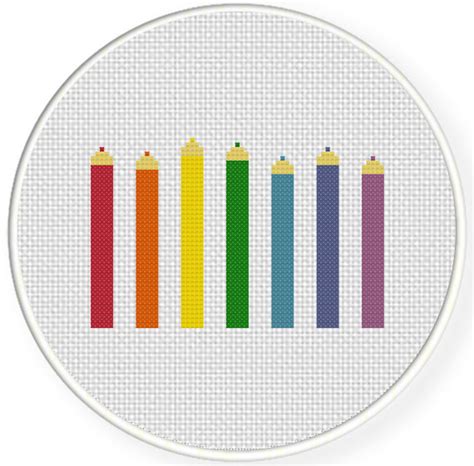 Charts Club Members Only Rainbow Pencils Cross Stitch Pattern Daily