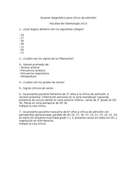 Pdf Examen Diagn Stico Para Cl Nica De Admisi N Dokumen Tips