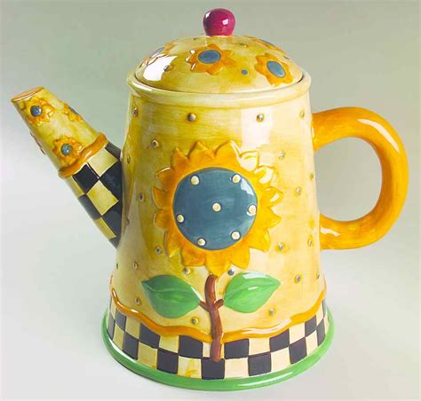 Tea Pots Figural Cookie Jar And Lid By Sakura Replacements Ltd