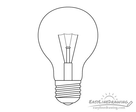 How To Draw A Light Bulb Step By Step EasyLineDrawing