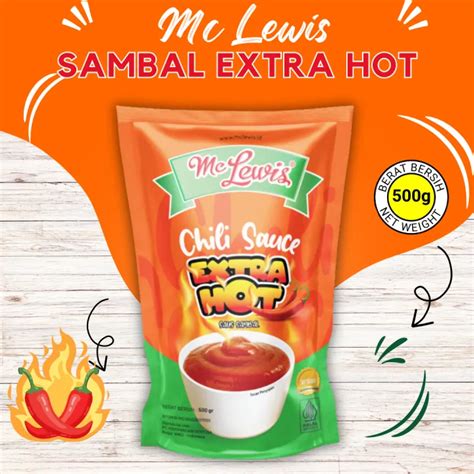 SAUS SAMBAL EXTRA HOT Mc LEWIS G Mc Lewis Chili Extra Hot Sauce Value G Saos Sambal