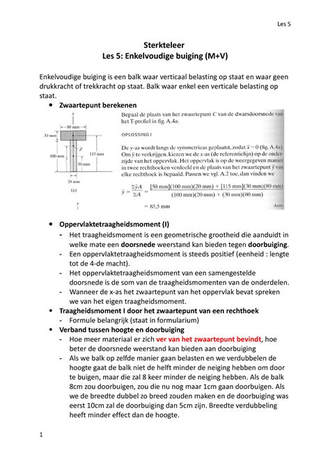 Sterkteleers 5 Sterkteleer Samenvatting Les 5 Sterkteleer Les 5