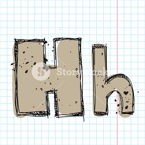 Hand Drawn Letter H Vector Illustration Royalty Free Stock Image