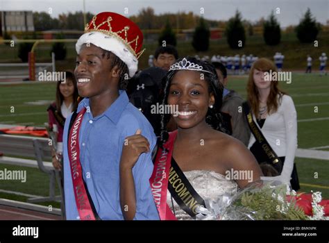 High School Homecoming King And Queen Stock Photo Alamy