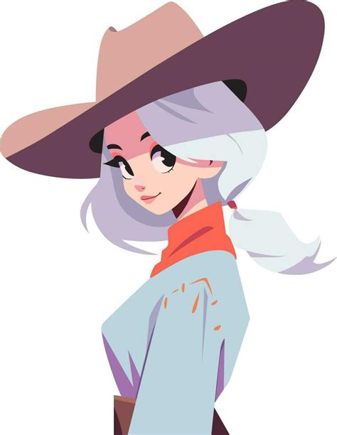 Portrait Of A Pretty Cowgirl 35217005 Vector Art At Vecteezy