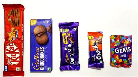 Kitkat Vs Cadbury Chocobakes Vs Dairymilk Vs Crispello Vs Gems Youtube