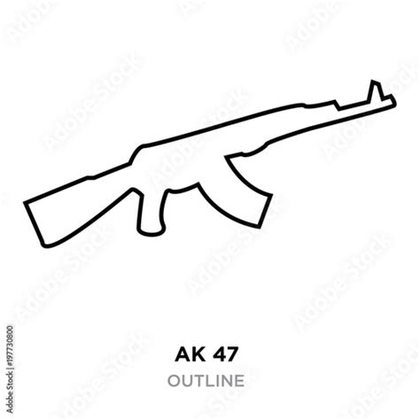 ak47 outline on white background, vector illustration Stock Vector | Adobe Stock