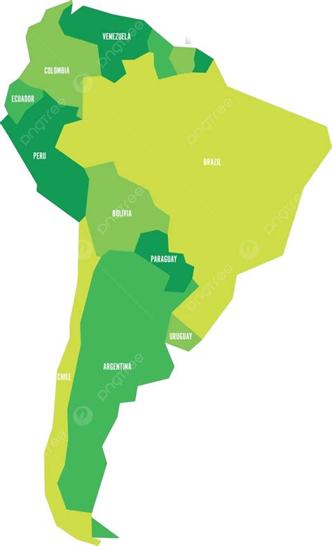 A Minimalistic Infographic Political Map Of South America Depicted In