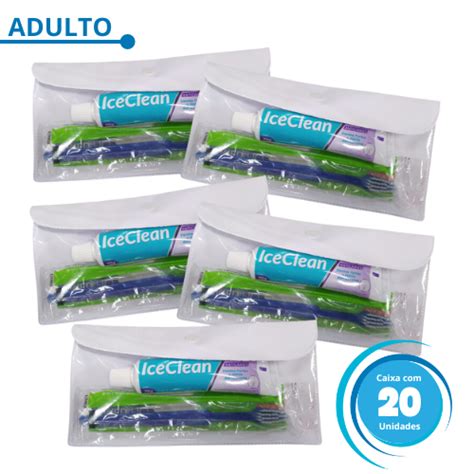 Kit Higiene Bucal Adulto Básico Com 20 Unidades Medfio