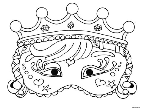 Coloriage Princesse Masque Carnaval Jecolorie