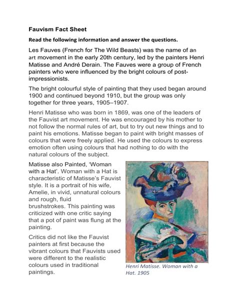 Fauvism Fact Sheet